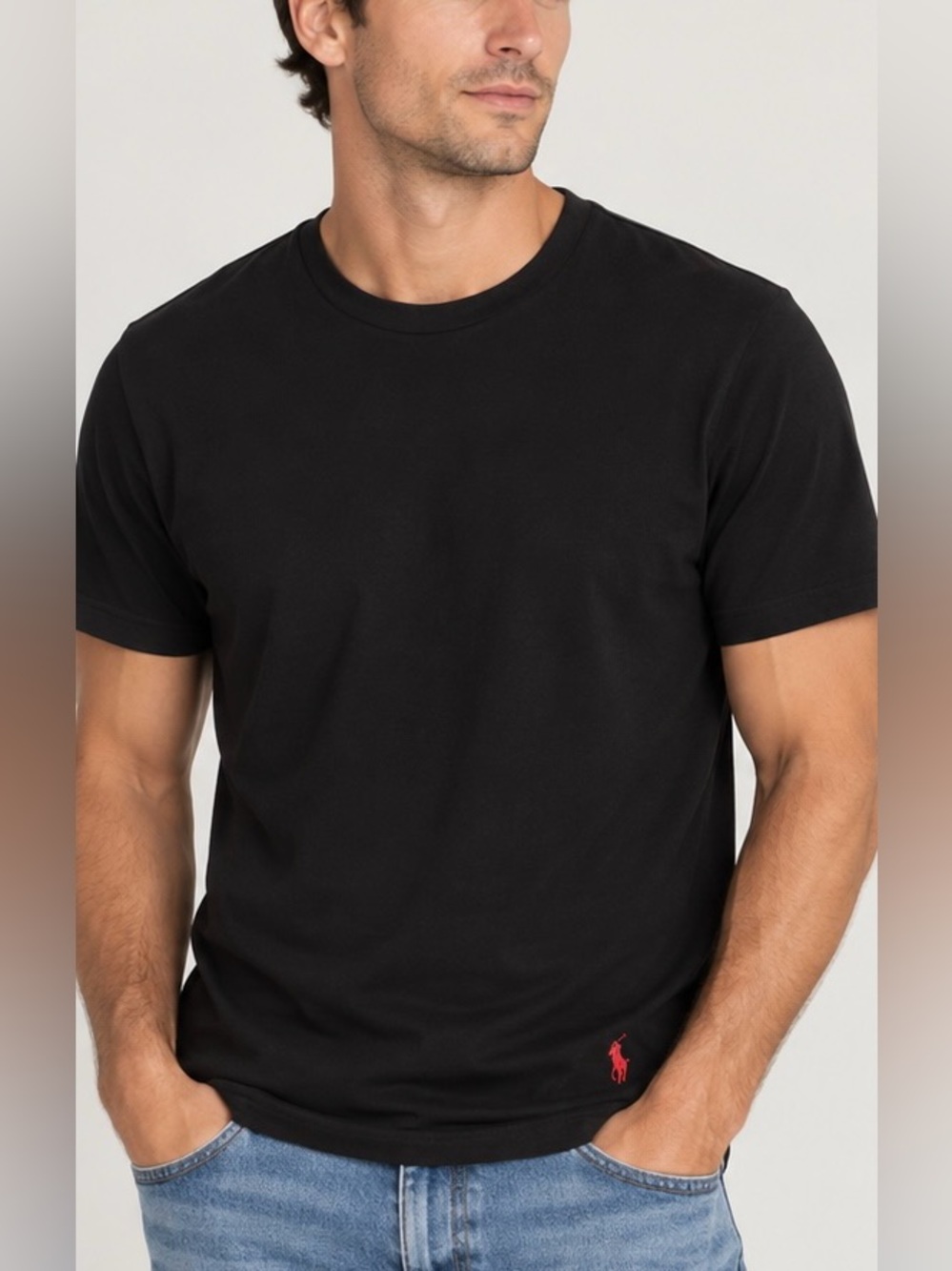 Polo by Ralph Lauren Black Short Sleeve Tee with Red Pony